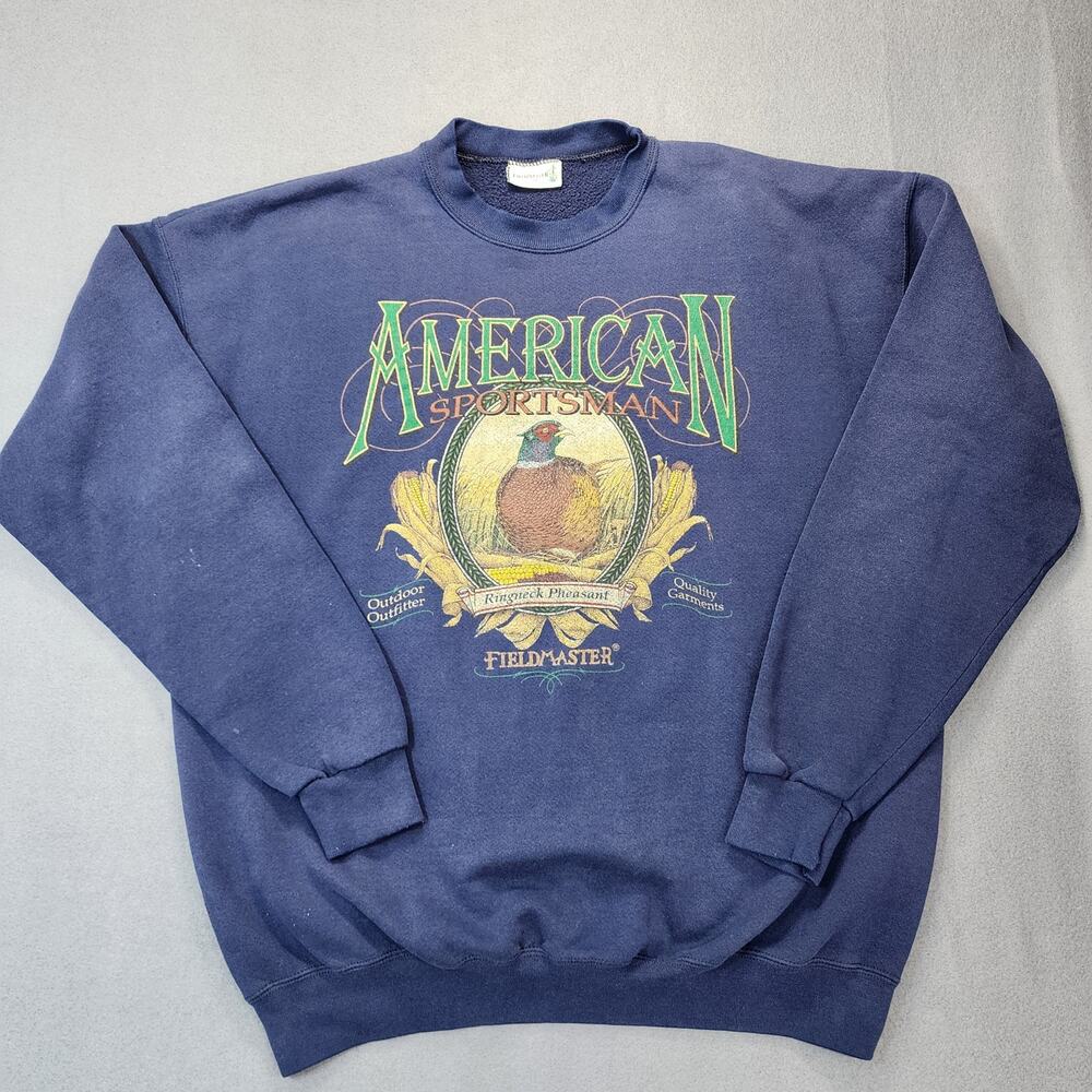 Vintage Fieldmaster Crewneck Sweatshirt Mens Extra Large Blue American Sportsman